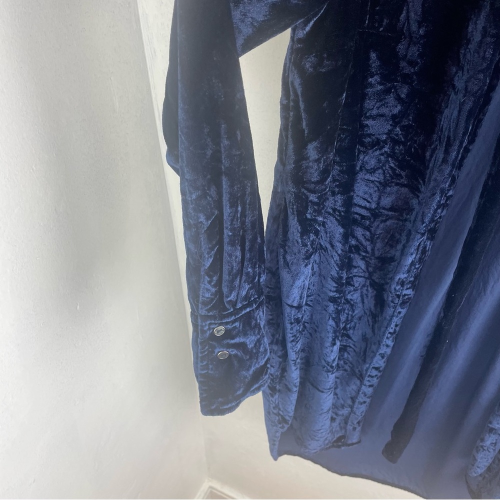 Mauve Velvet Button Front Blouse - image 8